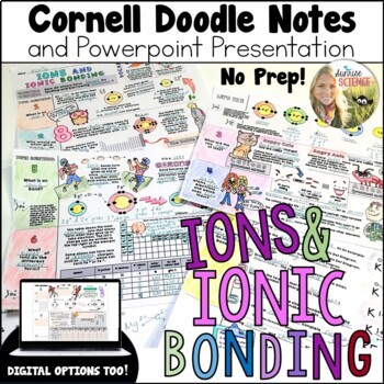 Preview of Ionic Bonding Doodle Notes | Middle School Science | Cornell Notes