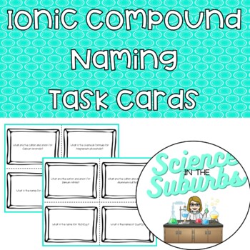 Preview of Ionic Compound Naming Task Cards