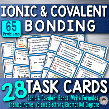 Preview of Ionic & Covalent Bonding~ 28 Chemistry Task Cards~