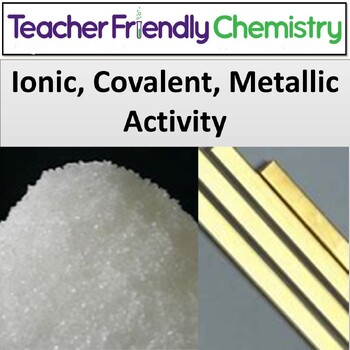 Preview of Chemistry Activity: Ionic, Covalent, Metallic Bonding WmUp, ExTic, PPT, Activity