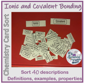 Preview of Ionic and Covalent Bonding Card Sort - Pair Challenge or Relay Race