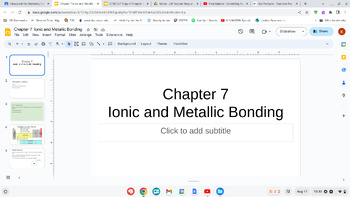 Preview of Ionic and Metallic Bonding guided notes Master copy and Student copy