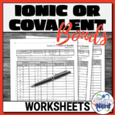 Ionic or Covalent Bonds Worksheet | Printable and Digital