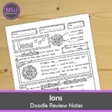 Ions Doodle Sheet Visual Notes Worksheet Chemistry Lesson 