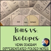 Ions vs Isotopes: Venn Diagram Differentiated Folded Notes