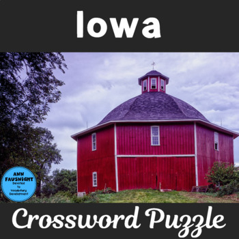 Iowa Crossword Puzzle by Ann Fausnight Teachers Pay Teachers