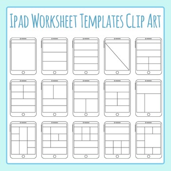 ipad digital tablet worksheet templates clip art set commercial use ipad digital tablet worksheet templates clip art set commercial use