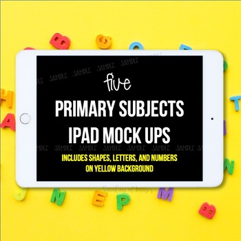 Preview of Ipad mock ups SHAPES LETTERS NUMBERS on yellow