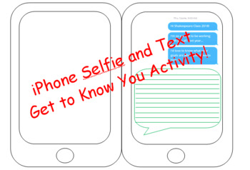 Preview of Iphone Text and Selfie Getting to Know You Activity