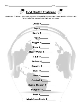 Preview of Ipod Shuffle Activity