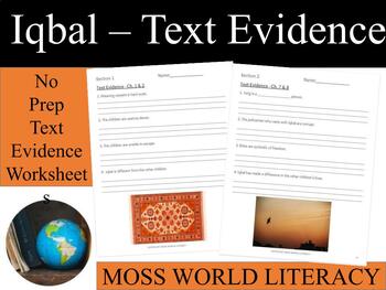 Preview of Iqbal Novel Unit - Text Evidence