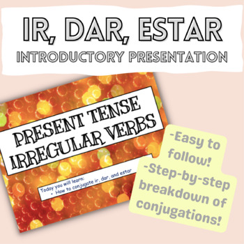 Preview of Ir, Dar, Estar Introductory Presentation