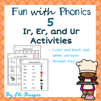 Preview of Ir, Er, and Ur Worksheets- Fun with Phonics!