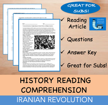 Preview of Iranian Revolution - Reading Comprehension Passage & Questions