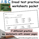 Iread test practice worksheets packet for Indiana IREAD-3 