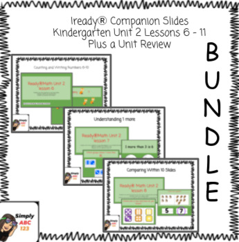 Preview of IreadyⓇ Companion Slides Kindergarten Unit 2 Lessons 6 - 11  Plus a Unit Review