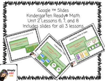 Preview of IreadyⓇ - Kindergarten - ReadyⓇMath - Part 1 Unit 2 lessons 6, 7, and 8