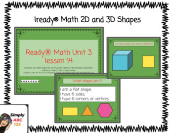 Preview of Iready - Kindergarten Ready Math Unit 3 lesson 14 - Analyze and Compare Shapes