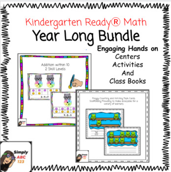 Preview of Iready Ⓡ Kindergarten Year Long Math Centers and Activities Bundle - 63 products