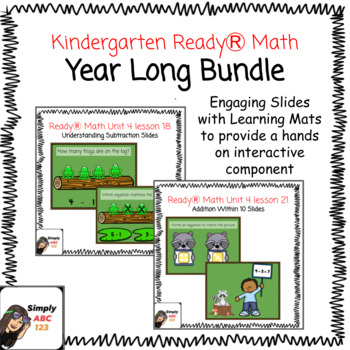Preview of Iready Ⓡ Kindergarten Year Long Math Slides and Activities BUNDLE