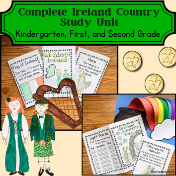 Preview of Ireland Country Study Bundle Mini Books - St. Patrick's Day - Crafts - (K-2)