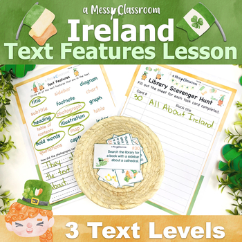 Preview of European Geography Ireland Nonfiction 2nd Grade Reading Unit RI.2.5 Text Feature