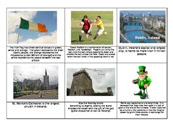 Preview of Ireland St. Patrick's Day Montessori Fact cards