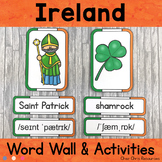 Ireland Word Wall Words, Flashcards and Matching Games