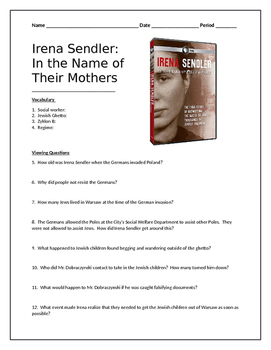 Preview of Irena Sendler: In the Name of Their Mothers Viewing Guide