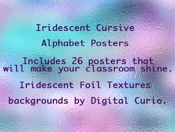 Preview of Iridescent Cursive Alphabet Posters