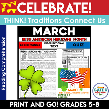 Preview of Irish American Heritage Month Reading  Passages | Ireland | March Activities