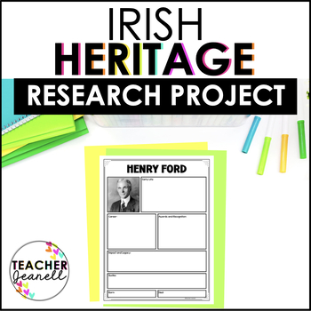 Preview of Irish American Heritage Month Research Project Graphic Organizers