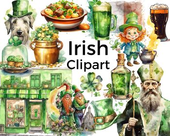 Preview of Irish Clipart - Watercolor