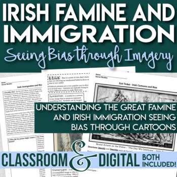 Preview of Irish Famine - Irish Immigration - Irish Immigrants - Examining Bias in Cartoons