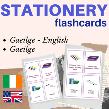 Preview of Irish Gaeilge Classroom Objects flashcards