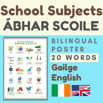 Preview of Irish Gaeilge SCHOOL SUBJECTS (ábhar scoile)