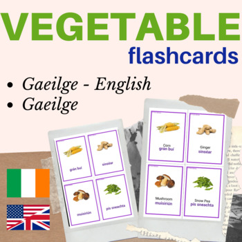 Preview of Irish Gaeilge Vegetables flashcards