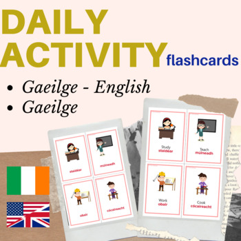 Preview of Irish Gaeilge daily activity FLASH CARDS | Irish Gaeilge verbs