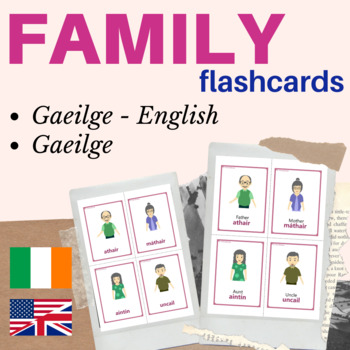 Preview of Irish Gaeilge family flash cards