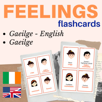 Preview of Irish Gaeilge feelings flashcards