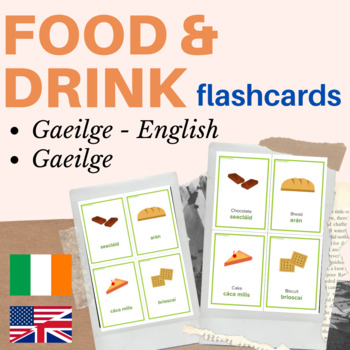 Preview of Irish Gaeilge food and drinks flashcards