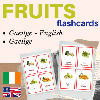 Preview of Irish Gaeilge fruits flashcards