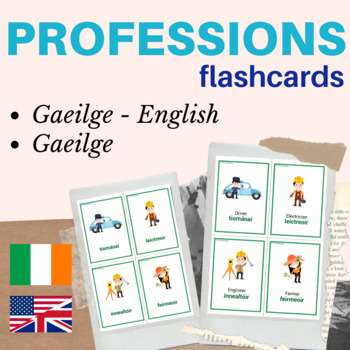 Preview of Irish Gaeilge jobs and occupations flash cards