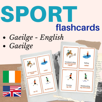 Preview of Irish Gaeilge sports flashcards