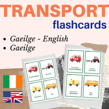 Preview of Irish Gaeilge transportation flashcards
