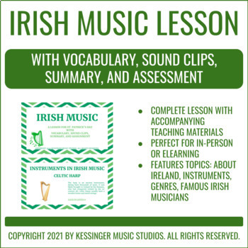 Preview of Irish Music: A Lesson for St. Patrick's Day - Lesson, Summary, and Assignment