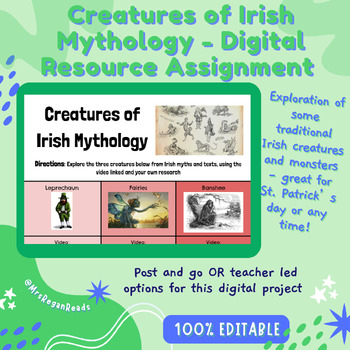 Preview of Irish Mythological Creatures Digital Resource Assignment
