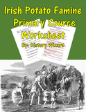 Irish Potato Famine Primary Source Worksheet