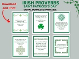 Irish Proverbs Display Prints, Wall Art, Saint Patrick's D