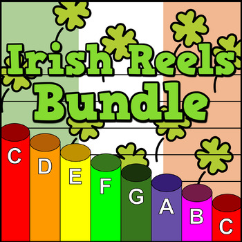 Preview of Irish Reels - Boomwhacker Play Along Video and Sheet Music Bundle